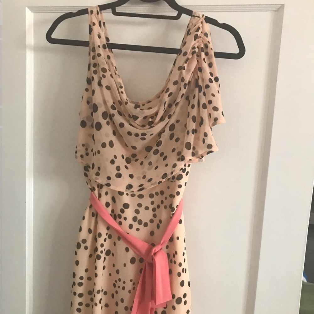 SOLD Esley Rose/Pink Polka Dot Dress w/Satin Sash