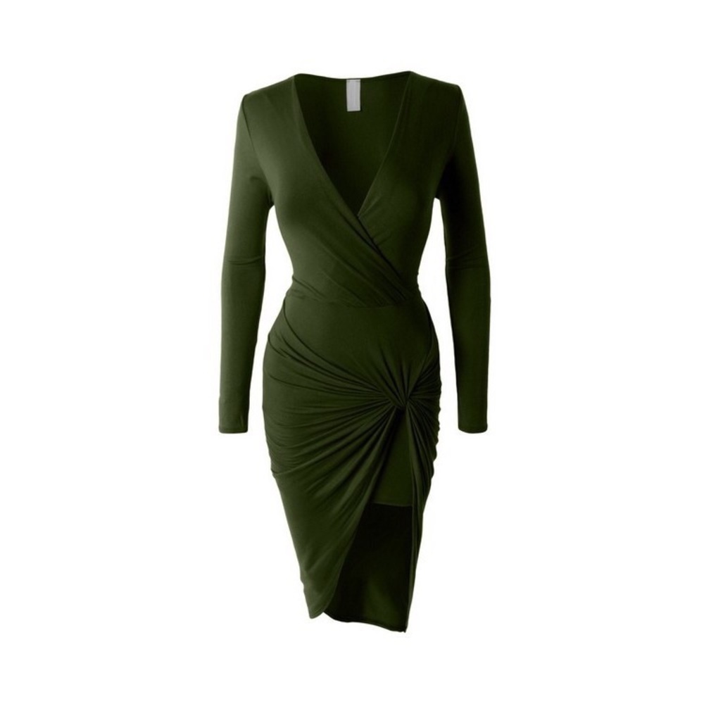 Women's olive lightweight bodycon dress