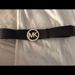 michael kors brown belt with gold hardware