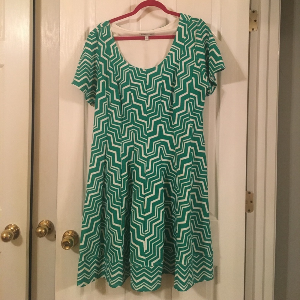 Kelly green and white dress