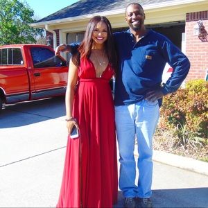 Red long formal dress