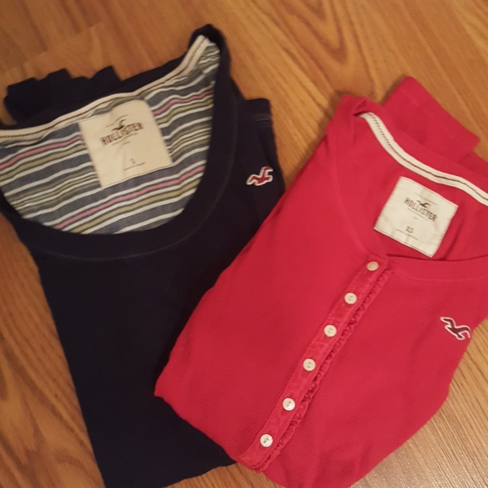 Bundle..two Hollister long sleeve henley t-shirts