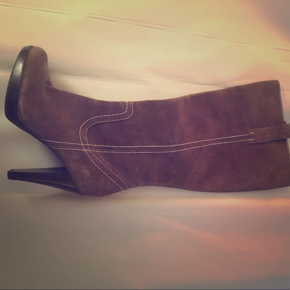 Brown knee high boots
