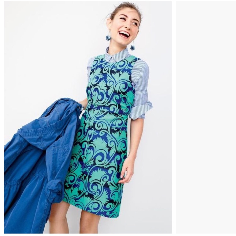 J.CREW A-line dress in vineyard jacquard