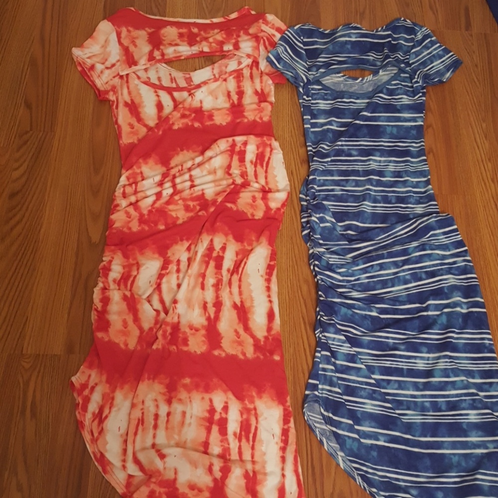 Two long maxi dresses.