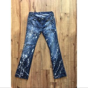 7 for all man kind splattered graffiti jeans