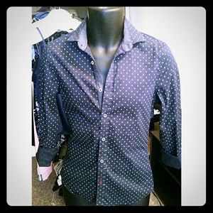 Mens H&M navy blue button up
