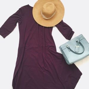 Plum Drop Waist Market Dress