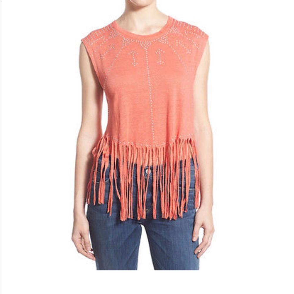 NWT Rebecca minkoff Gemini fringe top