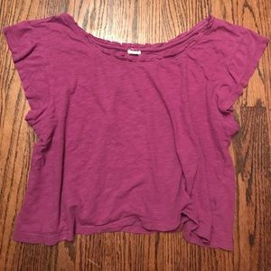 purple crop top