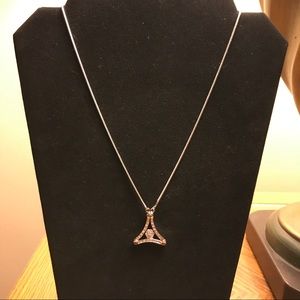 NWOT, Silver Finish Necklace - Diamond like stone