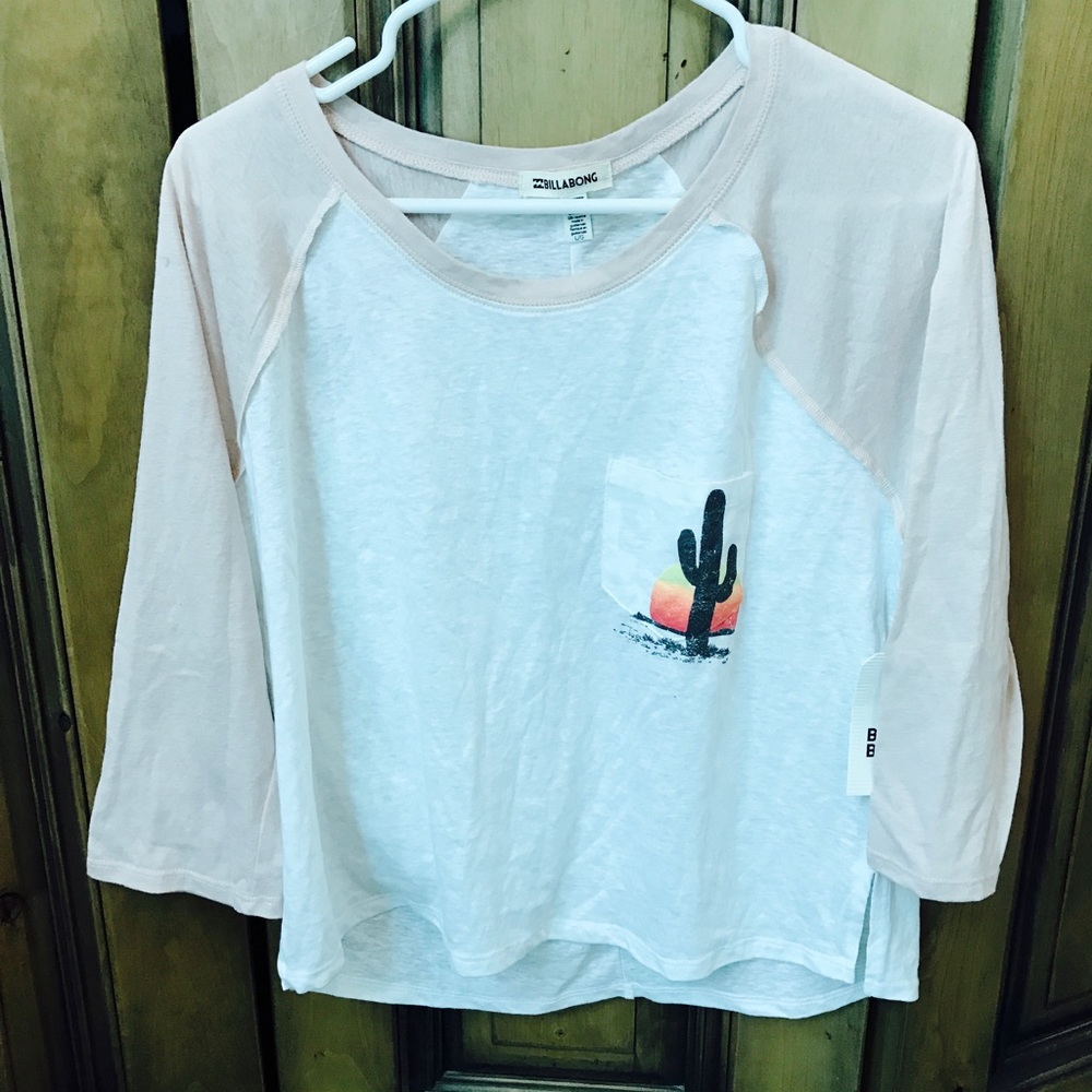 BILLABONG BEIGE BASEBALL TEE