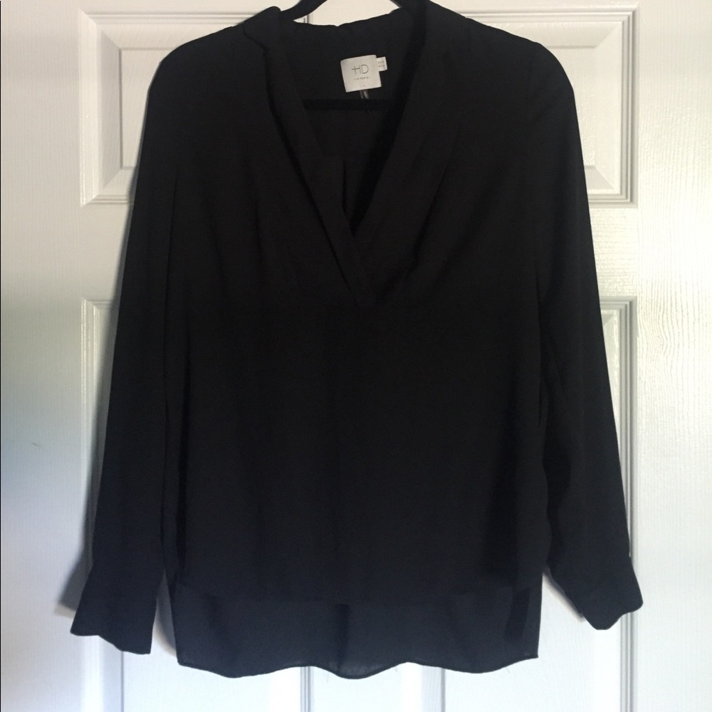 ✨LIKE NEW ✨HD in Paris black sheer blouse