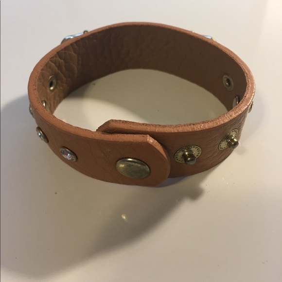 Horsebit Brown and Gold Cuff Bracelet - Picture 3 of 6