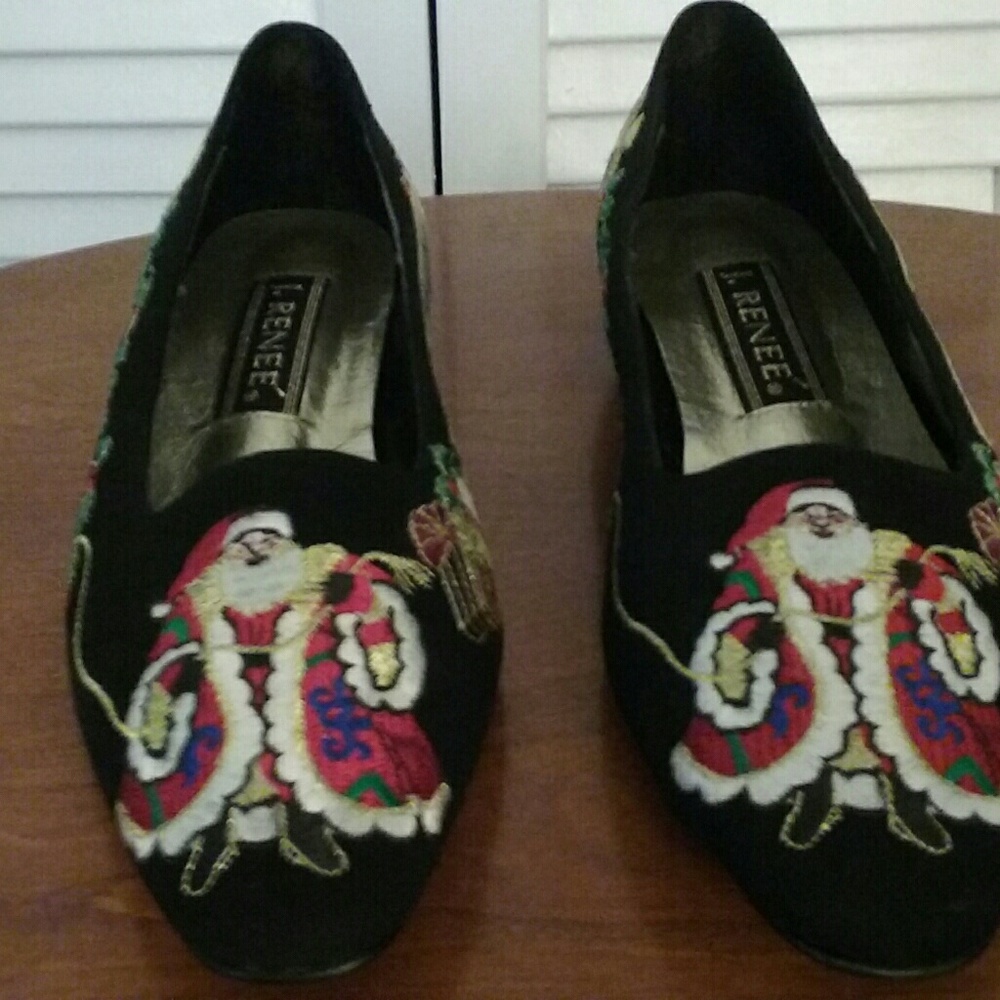 Embroidered Flats for Christmas! Never Worn!