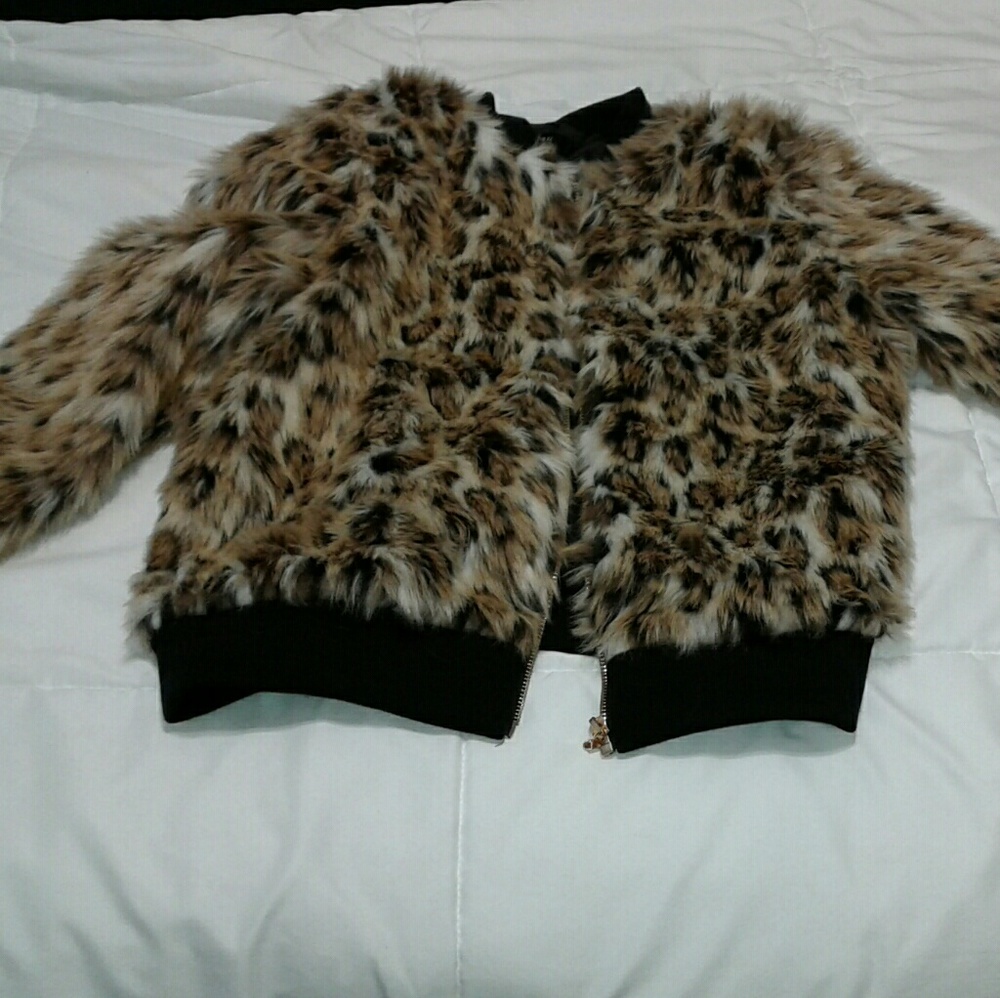 Faux fur bomber jacket