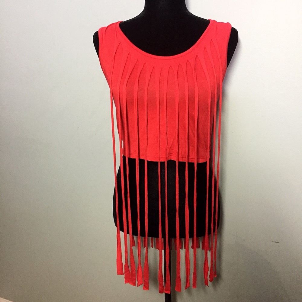 Red tassel crop top size Medium
