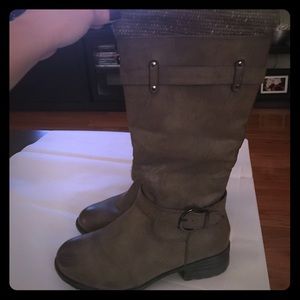 Brown knee high winter boots