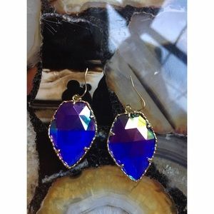 Kendra Scott purple holographic earrings
