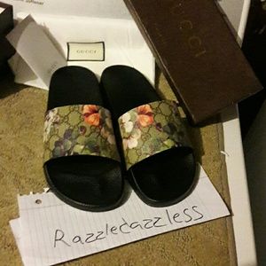 Gucci sandals floral design size 10