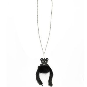 Mink fur & Swarovski crystal necklace/USB key