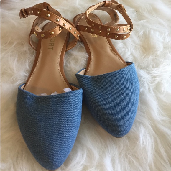 Report Footwear Baylee Studded Denim Flat - Picture 3 of 5