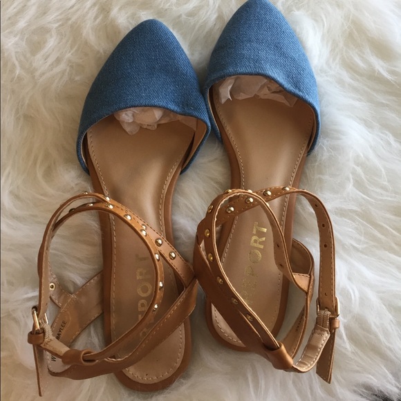 Report Footwear Baylee Studded Denim Flat - Picture 2 of 5