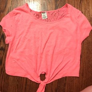 pink crop top