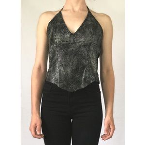 bebe Genuine Leather Halter