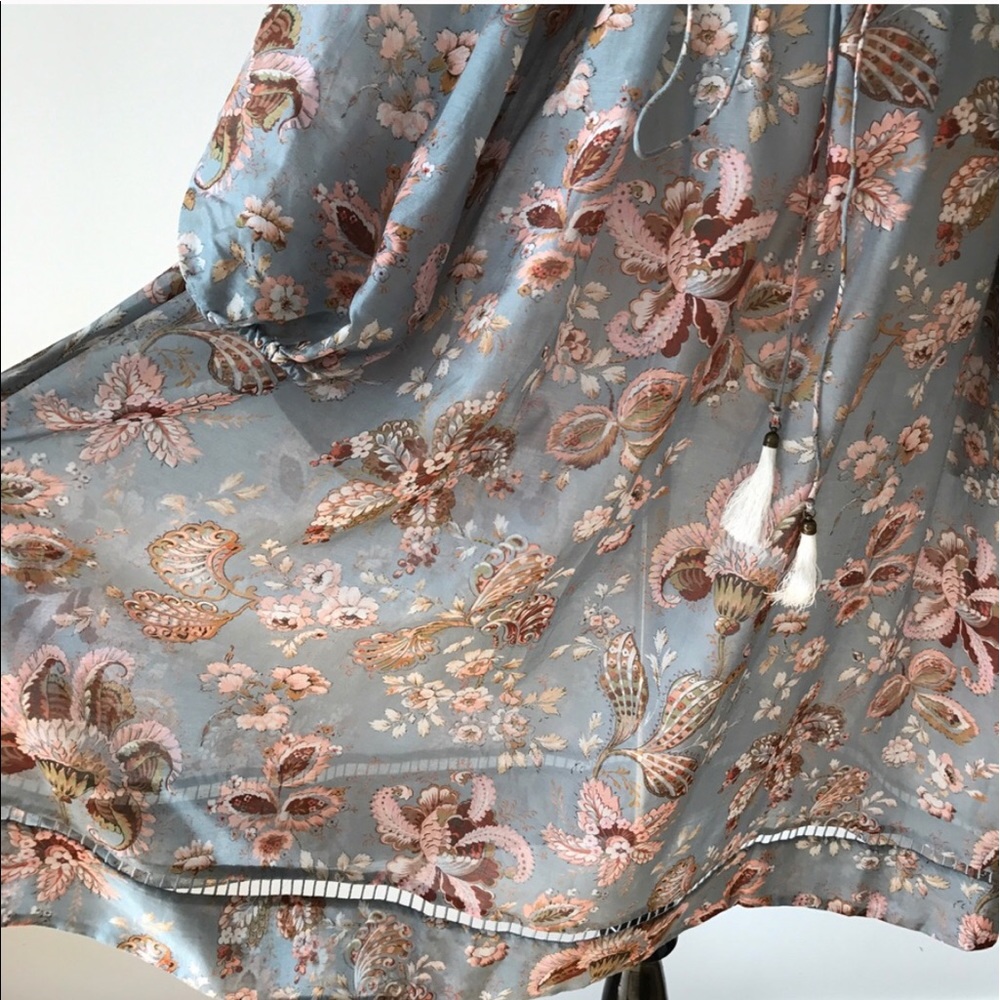 Floral Off Shoulder Pavilion Smock Dress 0/1/2 - Picture 7 of 7