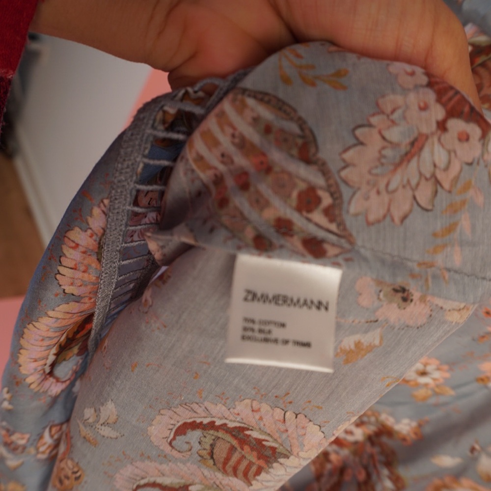 Floral Off Shoulder Pavilion Smock Dress 0/1/2 - Picture 4 of 7