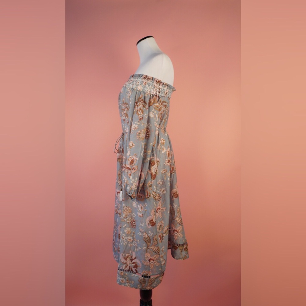 Floral Off Shoulder Pavilion Smock Dress 0/1/2 - Picture 3 of 7