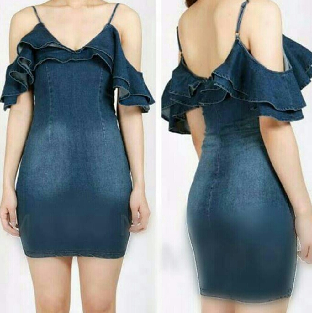 The Very Sexy Cold shouldered Denim Dress