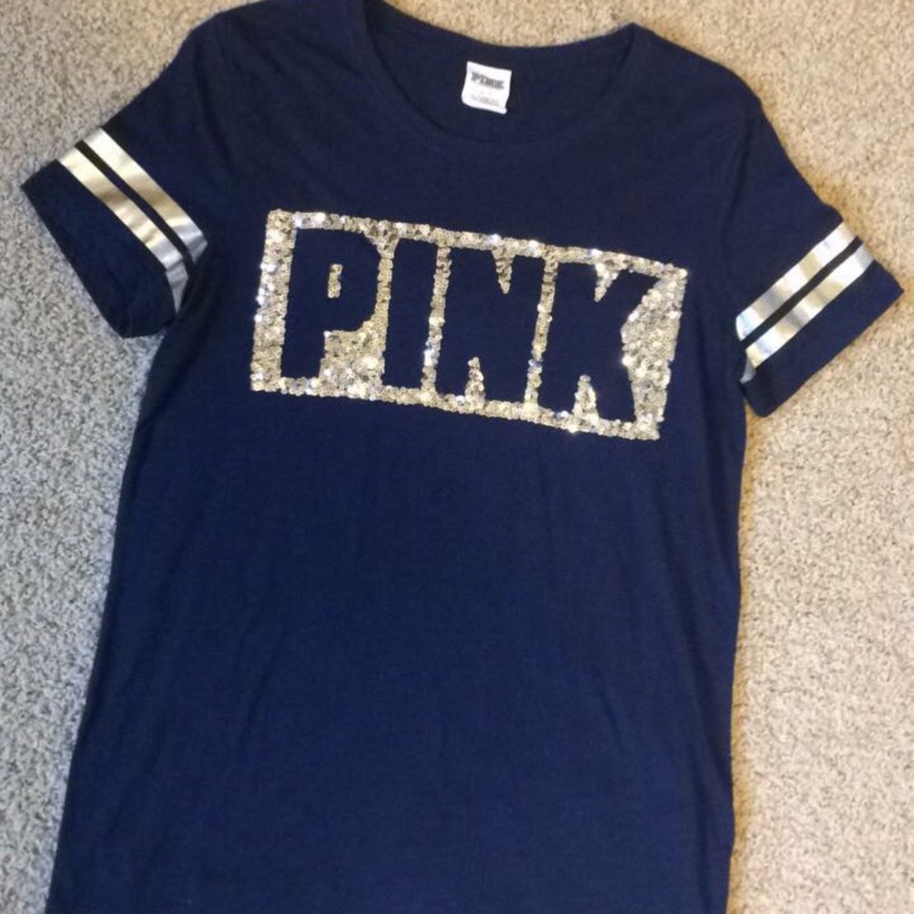 Dark blue sequin top from VS PINK. Good condition!