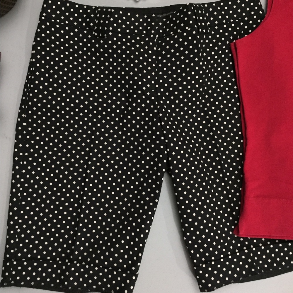 NWOT Black w/ white polka dots Bermuda shorts