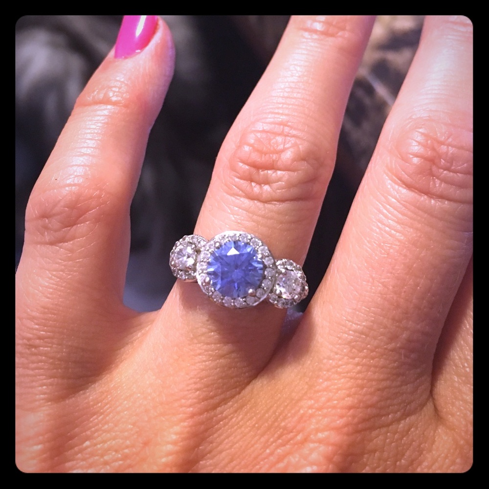 Cocktail ring tanzanite look alike