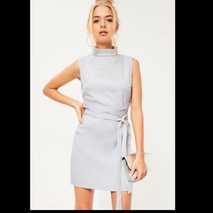 high neck tie-waist shift dress!