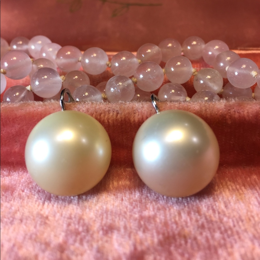 Vintage faux pearl button cap Earrings
