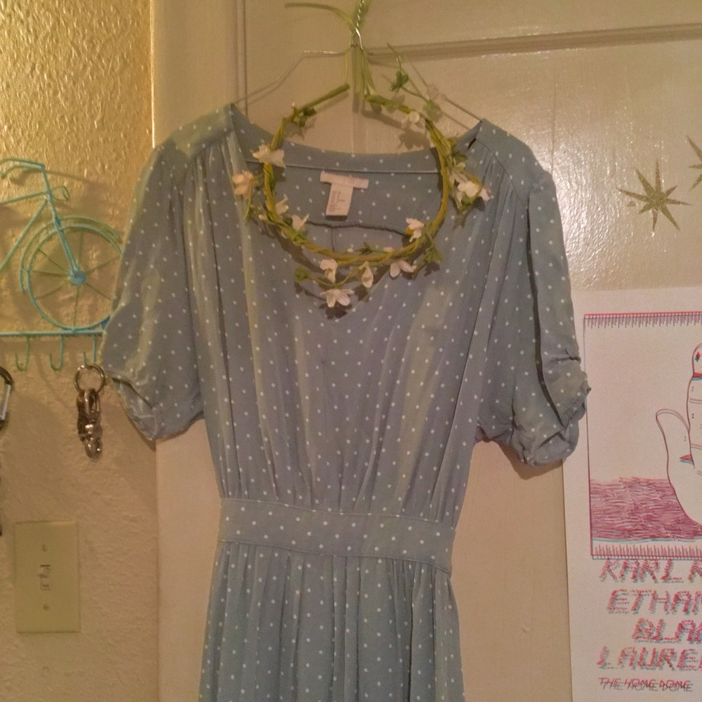 H&M, minty blue, maxi dress.