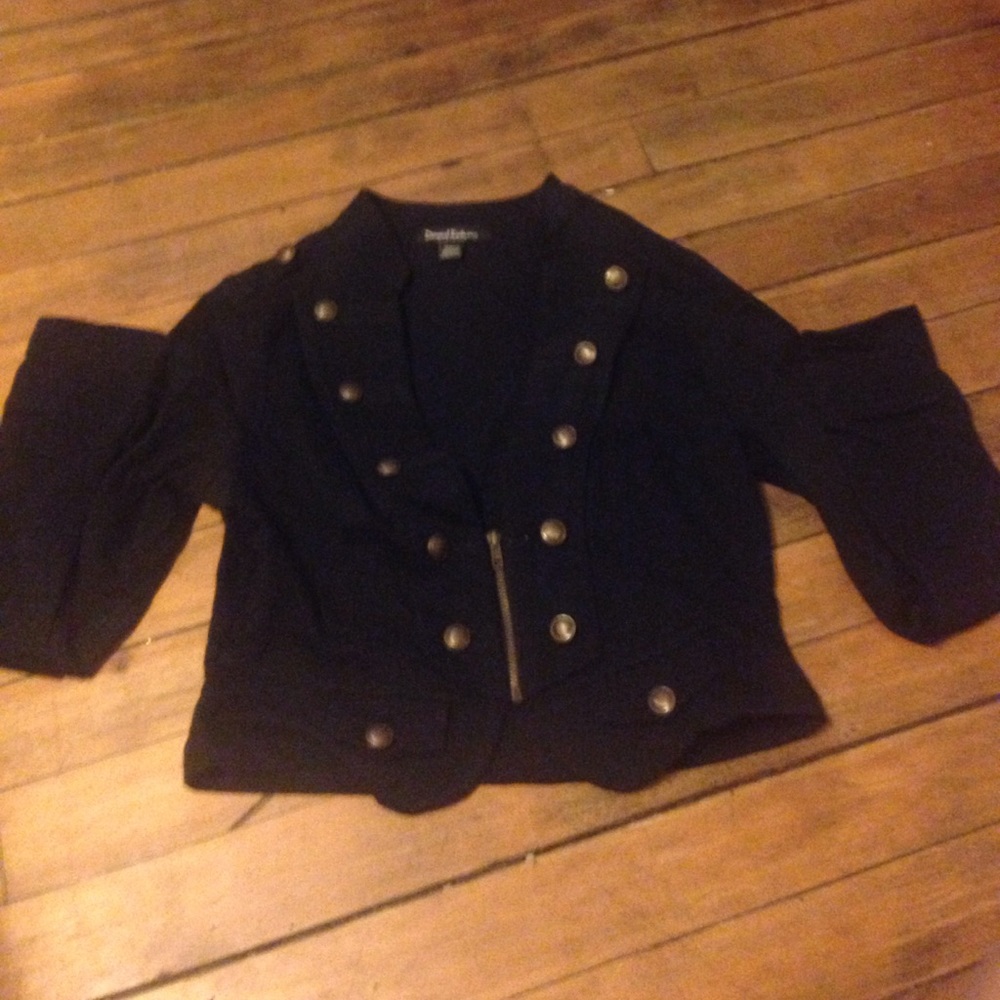 Cropped black military style jacket
