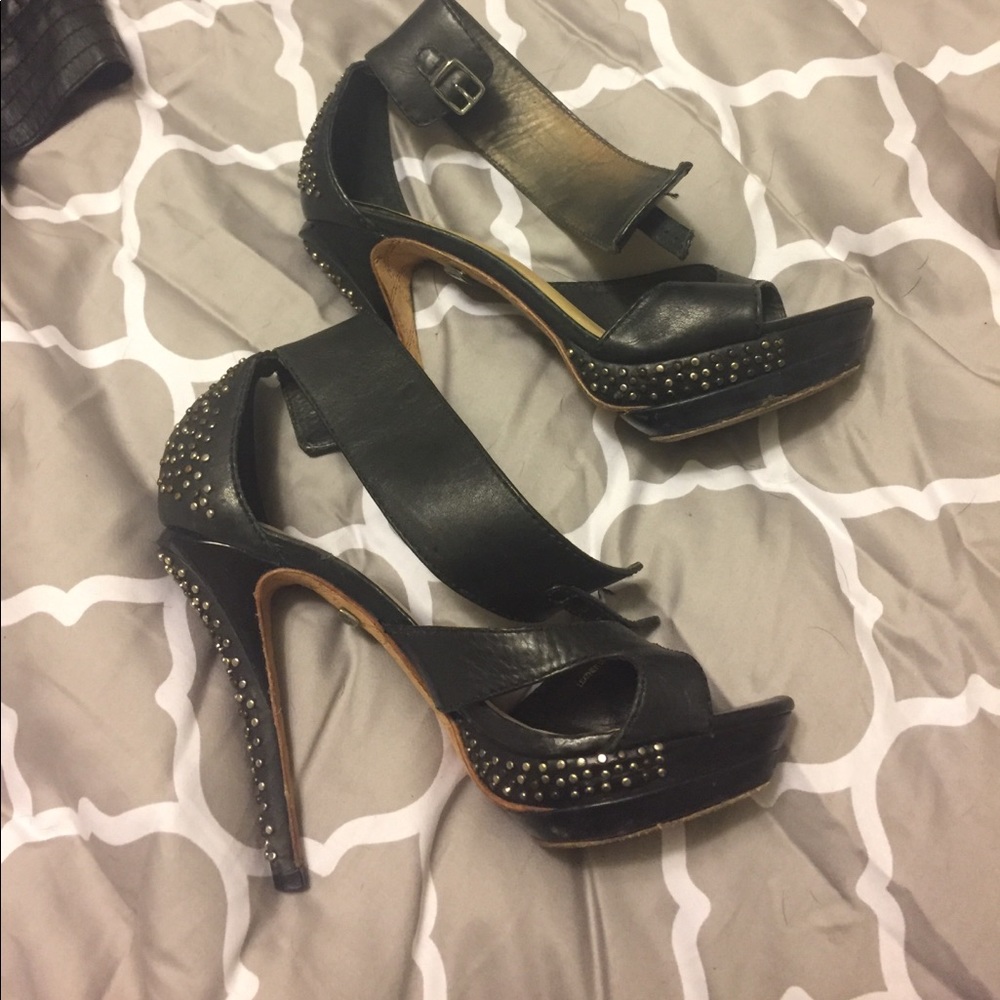 Strapped studded high heel sandal L.a.m.b.