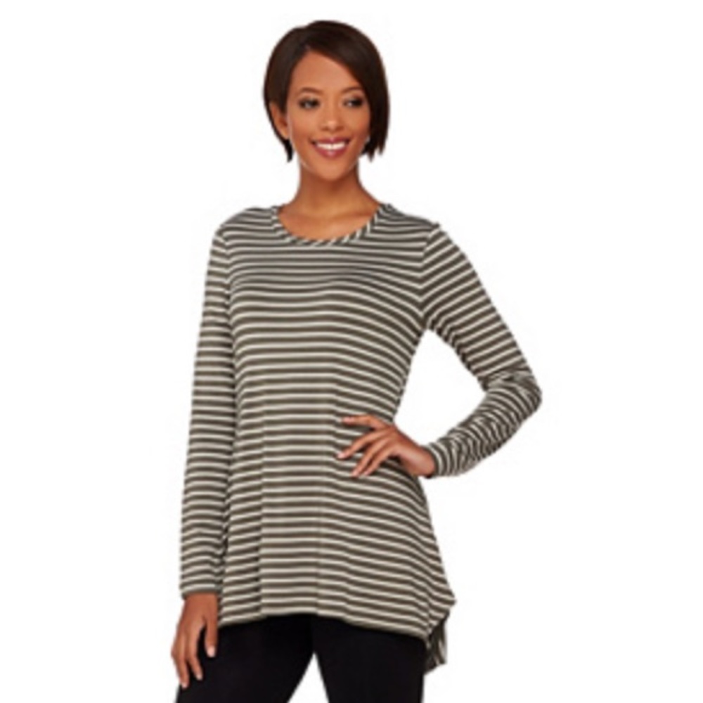 LOGO striped knot top with side slits