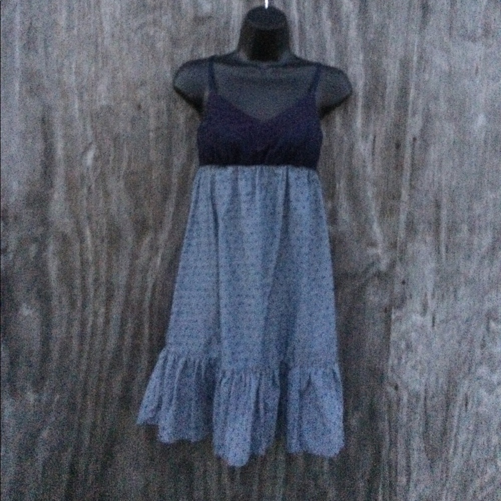 Navy and blue small dots