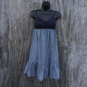 Navy and blue small dots