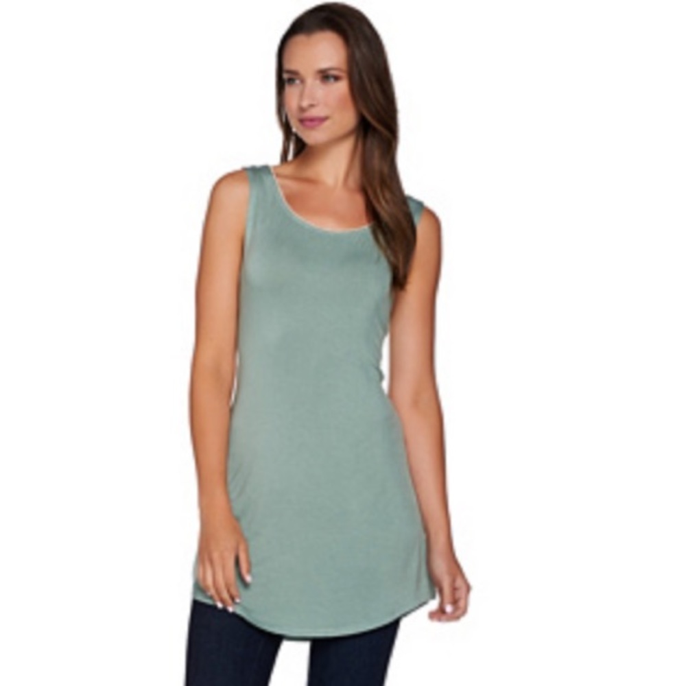 LOGO knit tank with lace trim