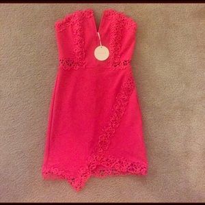 Cute hot coral cocktail dress