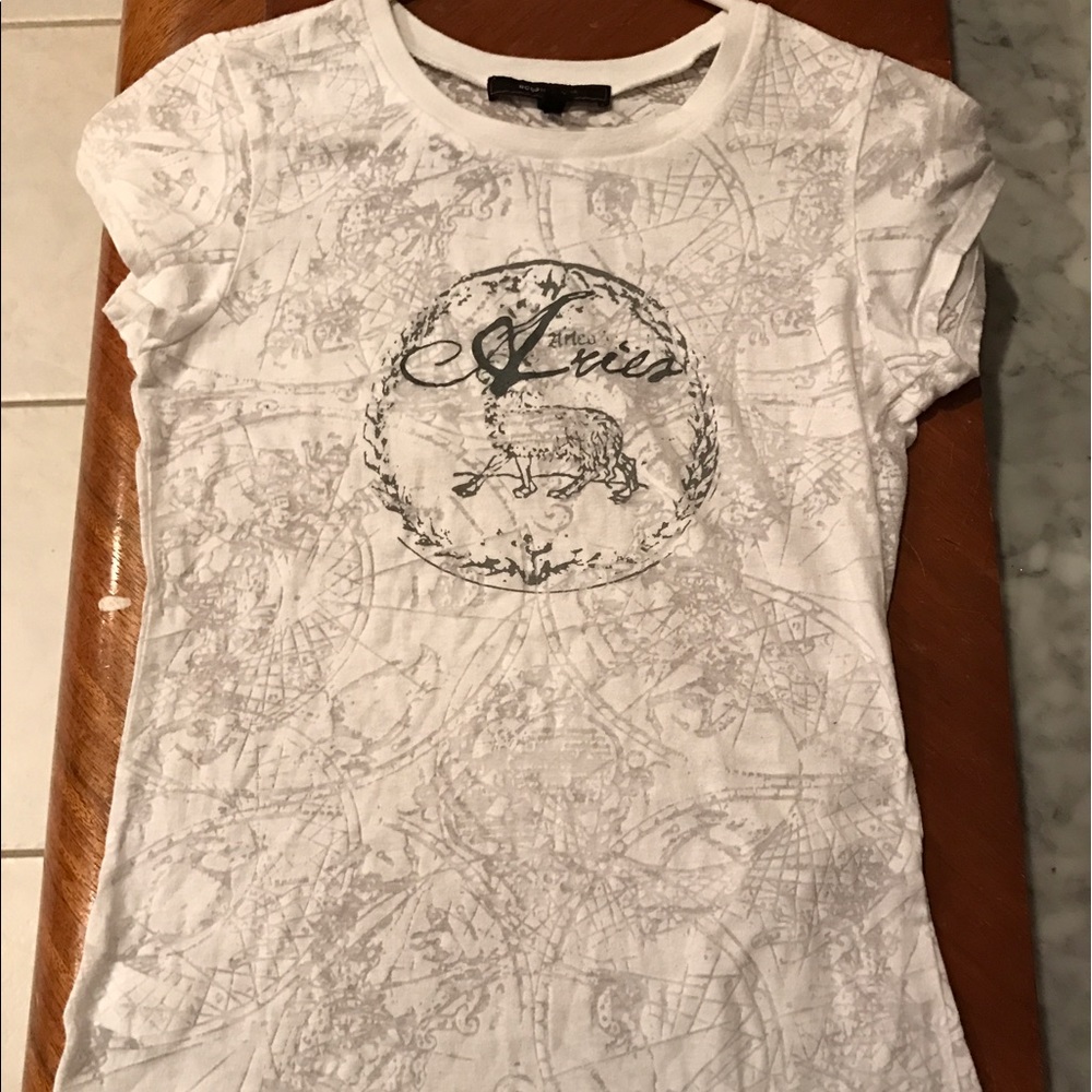 BCBG Max Azria ARIESwhite sheer women's medium
