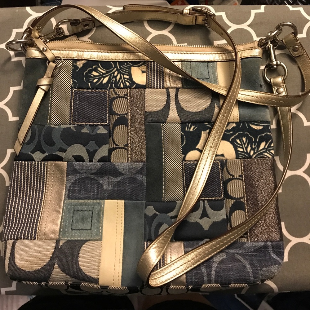 Coach Denim Multi-Pattern Crossbody Bag
