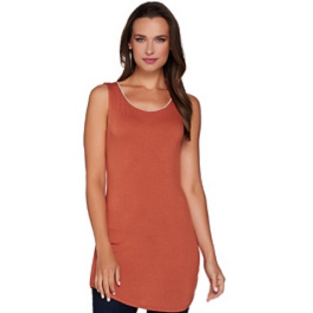 LOGO knit tank with lace trim