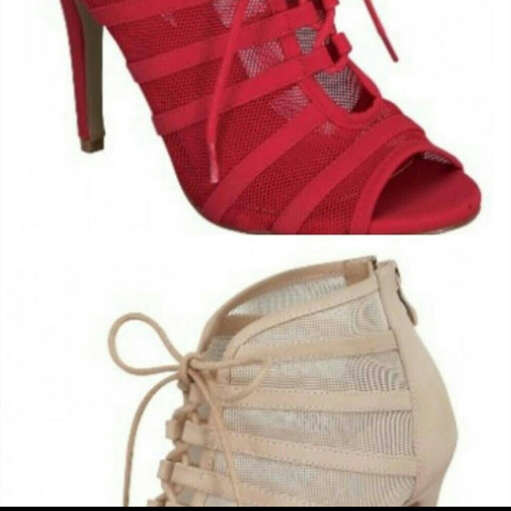 Tan peep toe booties  SALE